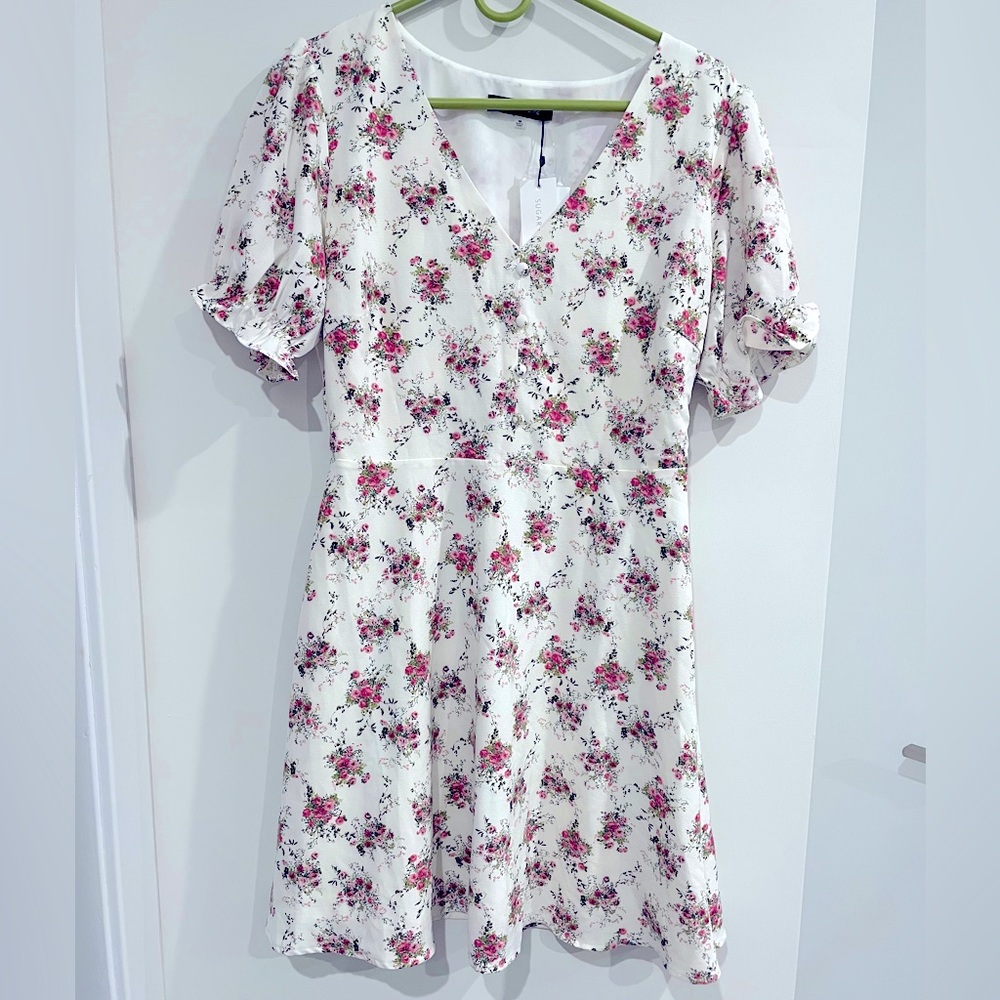 Sugarlips white floral dress